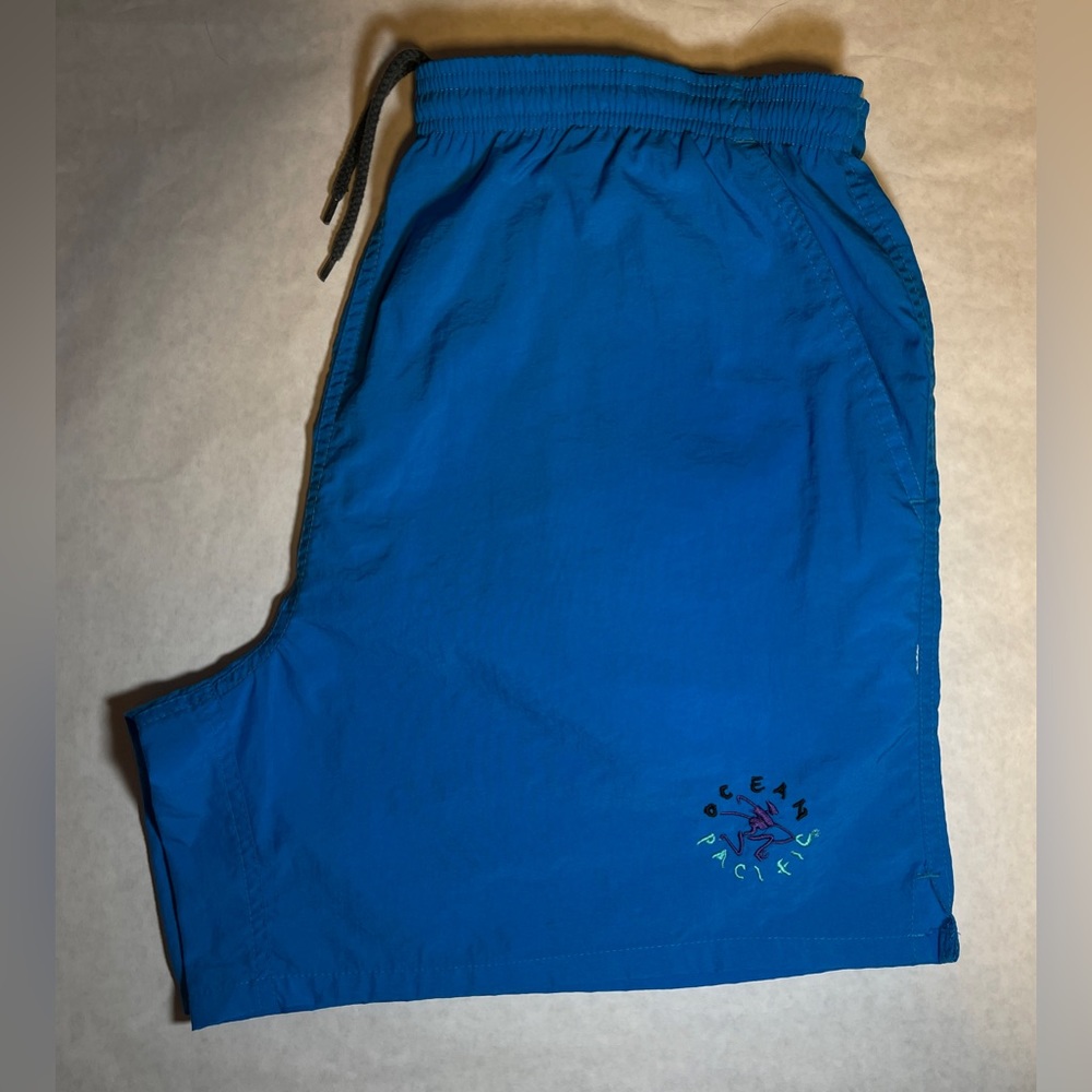 NOS Vintage Ocean Pacific Baggies Deep Blue Men’s Large Made in Sri Lanka